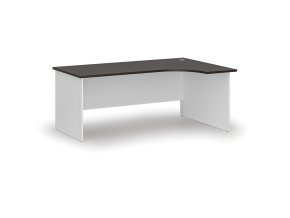 Rohový kancelářský psací stůl PRIMO WHITE, 180x120 cm, pravý, bílá/wenge