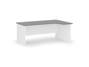 Rohový kancelářský psací stůl PRIMO WHITE, 180x120 cm, pravý, bílá/grafit