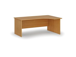 Rohový kancelářský psací stůl PRIMO WOOD, 180x120 cm, pravý, buk
