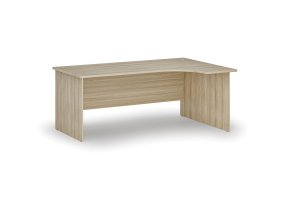 Rohový kancelářský psací stůl PRIMO WOOD, 180x120 cm, pravý, dub přírodní
