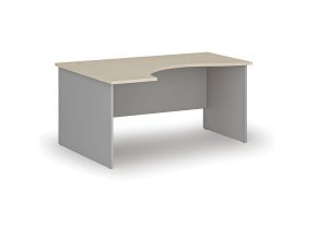 Ergonomický kancelářský psací stůl PRIMO GRAY, 160x120 cm, levý, šedá/bříza
