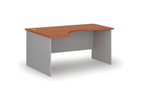 Ergonomický kancelářský psací stůl PRIMO GRAY, 160x120 cm, levý, šedá/třešeň