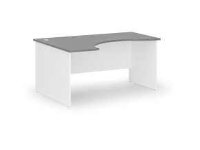 Ergonomický kancelářský psací stůl PRIMO WHITE, 160x120 cm, levý, bílá/grafit