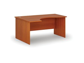 Ergonomický kancelářský psací stůl PRIMO WOOD, 160x120 cm, levý, třešeň