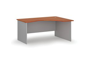 Ergonomický kancelářský psací stůl PRIMO GRAY, 160x120 cm, pravý, šedá/třešeň