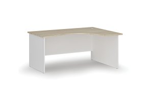 ergonomicky kancelarsky psaci stul primo white 160x120 cm pravy bila dub prirodni 72562