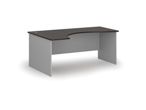 Ergonomický kancelářský psací stůl PRIMO GRAY, 180x120 cm, levý, šedá/wenge