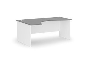 Ergonomický kancelářský psací stůl PRIMO WHITE, 180x120 cm, levý, bílá/grafit