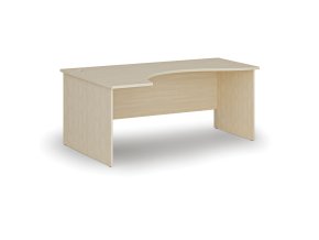 Ergonomický kancelářský psací stůl PRIMO WOOD, 180x120 cm, levý, bříza