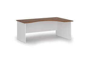 ergonomicky kancelarsky psaci stul primo white 180x120 cm pravy bila orech 73243