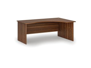 Ergonomický kancelářský psací stůl PRIMO WOOD, 180x120 cm, pravý, ořech