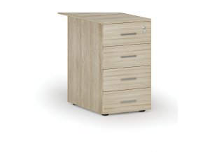 Kancelářský přístavný zásuvkový kontejner PRIMO WOOD, 4 zásuvky, dub přírodní