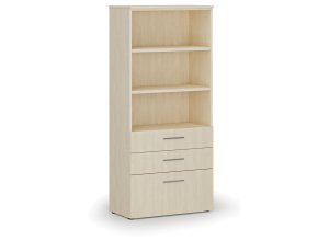 Kancelářská skříň s kombinovanými zásuvkami PRIMO WOOD, 1781 x 800 x 420 mm, bříza