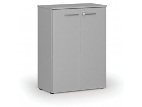 Kancelářská skříň s dveřmi PRIMO GRAY, 1087 x 800 x 420 mm, šedá