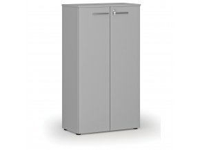 Kancelářská skříň s dveřmi PRIMO GRAY, 1434 x 800 x 420 mm, šedá