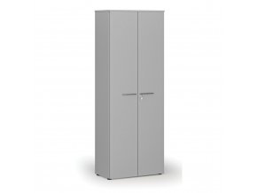 Kancelářská skříň s dveřmi PRIMO GRAY, 2128 x 800 x 420 mm, šedá