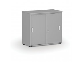 Kancelářská skříň se zasouvacími dveřmi PRIMO GRAY, 740 x 800 x 420 mm, šedá