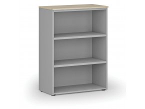 Kancelářský regál PRIMO GRAY, 1087 x 800 x 420 mm, šedá/dub přírodní