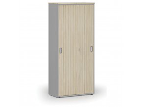 Skříň se zasouvacími dveřmi PRIMO GRAY, 1781 x 800 x 420 mm, šedá/dub přírodní
