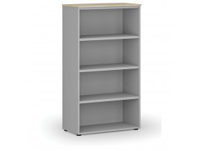 Kancelářský regál PRIMO GRAY, 1434 x 800 x 420 mm, šedá/dub přírodní