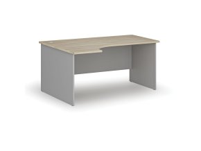 rohovy kancelarsky psaci stul primo gray 160x120 cm levy seda dub prirodni 73363
