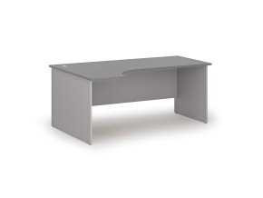 Rohový kancelářský psací stůl PRIMO GRAY, 180x120 cm, levý, šedá/grafit