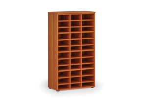Třídicí regál PRIMO WOOD, 800 x 420 x 1434 mm, 36 přihrádek, třešeň