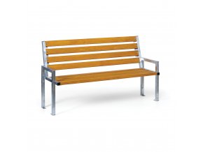 Venkovní lavička CITY s opěradlem, zinkovaná, 1660 mm, limba