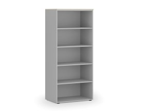 Kancelářský regál PRIMO GRAY, 800 x 500 x 1781 mm, šedá/dub přírodní