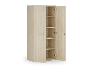 Kancelářská policová skříň PRIMO WOOD s dveřmi, 800 x 500 x 1781 mm, dub přírodní