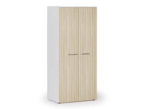kancelarska policova skrin primo white s dvermi 800 x 500 x 1781 mm bila dub prirodni 143592