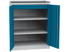 dilenska skrin nizka na naradi kovos 2 police 1 zasuvka 950 x 500 x 1180 mm 84999