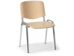 Dřevěná židle ISO, buk, s chromovanou konstrukcí, nosnost 120 kg