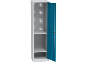 uzka dilenska policova skrin na naradi kovos 2 police svarovana perforovana 505 x 500 x 1950 mm 85001