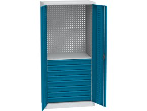 dilenska zasuvkova skrin na naradi kovos 1 police 8 zasuvek perforovana 950 x 500 x 1950 mm 85008