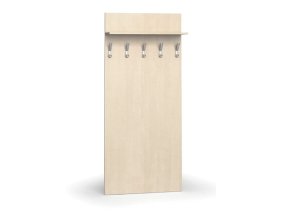 Věšáková stěna PRIMO WOOD, 5 háčků, police, bříza