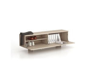 Skříňka nízká SOLID, 1800 x 400 x 550 mm, dub přírodní