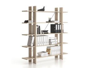Kancelářský regál vysoký dlouhý SOLID, 1800 x 400 x 1825 mm, dub přírodní