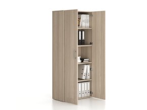 Kancelářská skříň vysoká SOLID, 800 x 400 x 1830 mm, dub přírodní