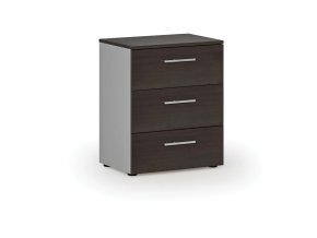 Kancelářská komoda ke stolu PRIMO GRAY, 740 x 600 x 420 mm, šedá/wenge