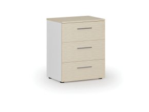 Kancelářská komoda ke stolu PRIMO WHITE, 740 x 600 x 420 mm, bílá/bříza