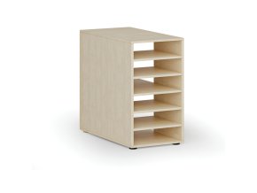 Přístavná policová skříňka k pracovnímu stolu PRIMO WOOD, pravá, bříza