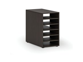 Přístavná policová skříňka k pracovnímu stolu PRIMO WOOD, pravá, wenge