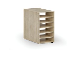 Přístavná policová skříňka k pracovnímu stolu PRIMO WOOD, pravá, dub přírodní