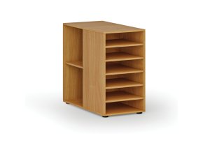 Přístavná policová skříňka k pracovnímu stolu PRIMO WOOD, levá, buk