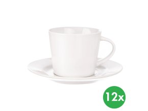 Hrnek s podšálkem MONA, 0,18 l, porcelán, 12 ks