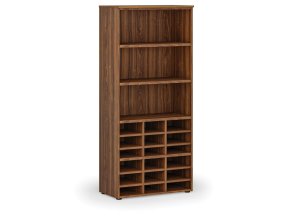 Třídicí regál PRIMO WOOD, 800 x 420 x 1781 mm, 18 přihrádek, ořech