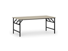 Konferenční stůl FAST READY, 180x90 cm, černá podnož, bříza