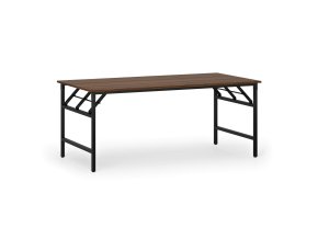 Konferenční stůl FAST READY, 180x90 cm, černá podnož, ořech
