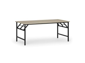 Konferenční stůl FAST READY, 180x90 cm, černá podnož, dub přírodní